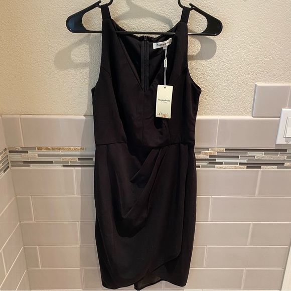 𝅺Body con Sleeveless Deep V Neck Dress Wrap Ruched Cocktail Party Dress - Picture 9 of 10